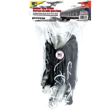 EPDM Rubber Tarp Straps, 10 Pack, Commercial Grade, Erickson 06610