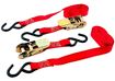 1" X 15' 1,200 Lb. Polyester Ratcheting Tie Downs, 2 Pack, Red, Erickson 34401