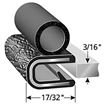 Trim‑Lok TS1600AB‑3 Fiberglass Tonneau Cover Lid Trim Seal – 3/16″ U‑Channel × 5/8″ Bulb