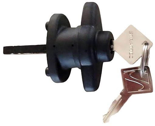 Counter Clockwise Polymer T-Handle Lock - Black, Screw Mount, 2 Keys, T-ARE-SCC