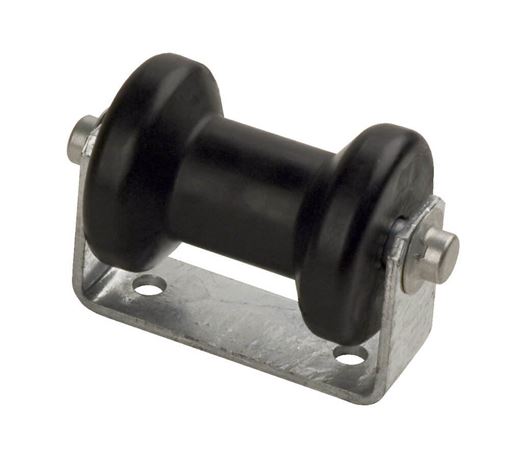 C.E. Smith 32100G stationary keel roller bracket assembly with 4" black rubber spool roller