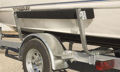 C.E. Smith 27600 5 ft bunk board guide-on installed on a boat trailer