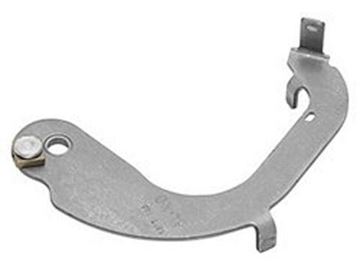Tekonsha left-hand brake actuating lever, zinc-plated curved lever with mounting holes and roller pin
