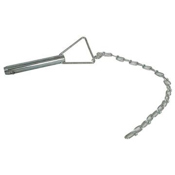 Bulldog pull pin with triangular pull ring and attached chain