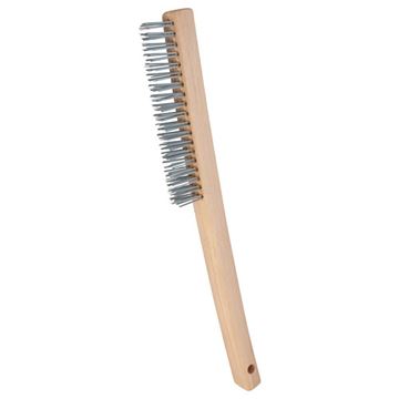 Performance Tool W1152 utility wire brush with steel bristles and 14 in solid wood handle