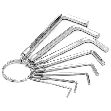 Performance Tool W1113C 8 pc metric hex key wrench set with key ring holder