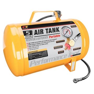 Performance Tool W10005 5 gallon portable air tank in high visibility yellow