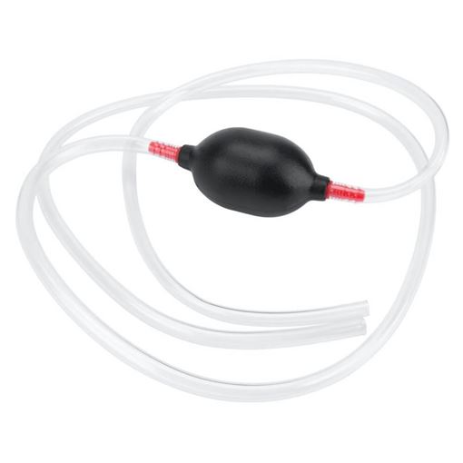 Performance Tool W1144 deluxe siphon hose with a clear coiled hose, black squeeze bulb and red connectors