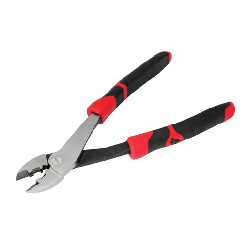 Performance Tool W30764 crimping pliers with red and black handles shown open