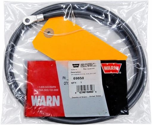 WARN 69650 6 gauge black 36 in winch wiring cable, replacement service part