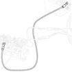 Line drawing showing a winch cable routed between a contactor and a battery, with ring terminal ends