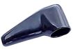 Single black 6 gauge electrical boot with a tapered body and oval cable opening on a white background